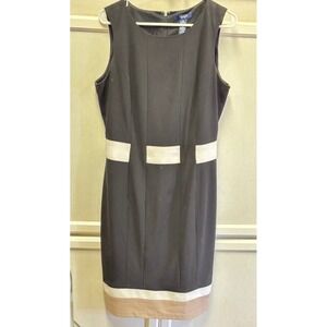 Chaps Women's Black Sleeveless Sheath Dress Career Office Knee Length Size 12